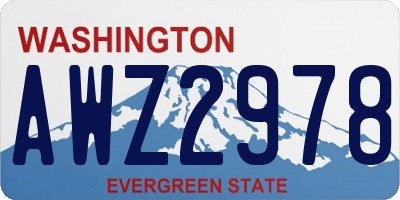 WA license plate AWZ2978