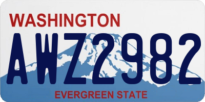 WA license plate AWZ2982