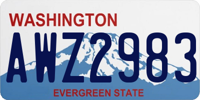 WA license plate AWZ2983