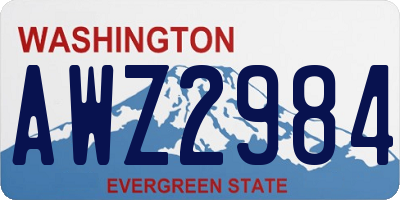 WA license plate AWZ2984