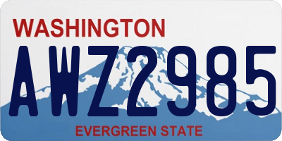 WA license plate AWZ2985
