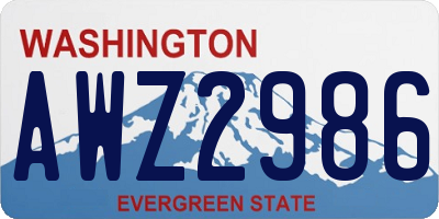 WA license plate AWZ2986