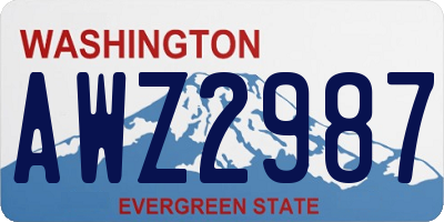 WA license plate AWZ2987