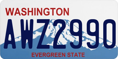 WA license plate AWZ2990