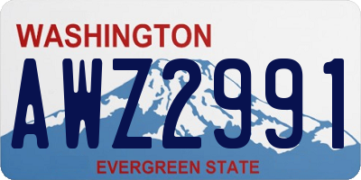 WA license plate AWZ2991