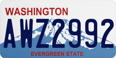 WA license plate AWZ2992