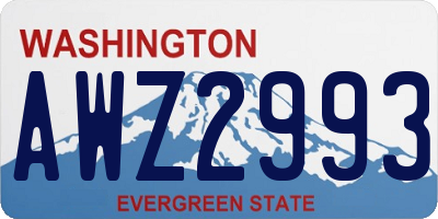 WA license plate AWZ2993