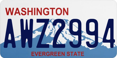 WA license plate AWZ2994