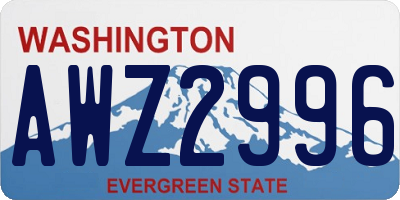 WA license plate AWZ2996