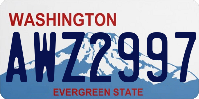 WA license plate AWZ2997