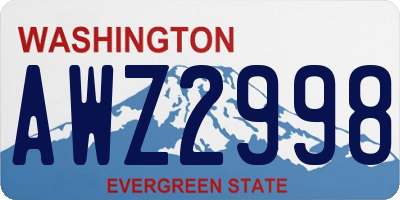 WA license plate AWZ2998