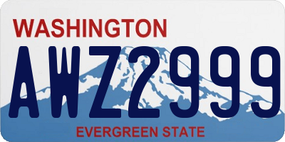 WA license plate AWZ2999