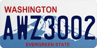 WA license plate AWZ3002