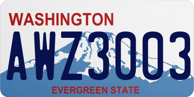 WA license plate AWZ3003