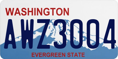 WA license plate AWZ3004