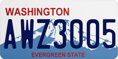 WA license plate AWZ3005
