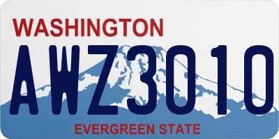 WA license plate AWZ3010