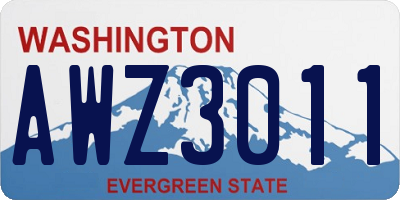WA license plate AWZ3011