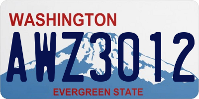 WA license plate AWZ3012