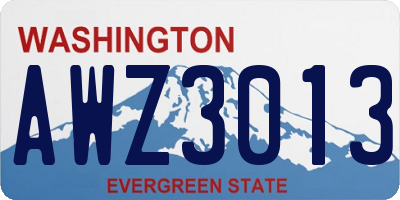 WA license plate AWZ3013