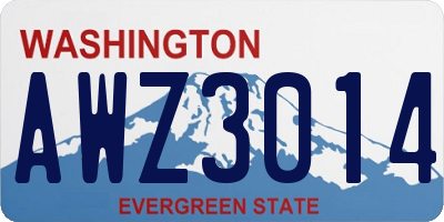 WA license plate AWZ3014