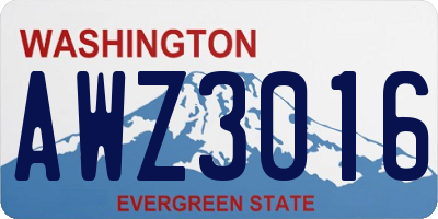 WA license plate AWZ3016