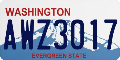 WA license plate AWZ3017