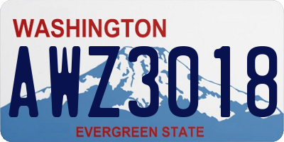 WA license plate AWZ3018