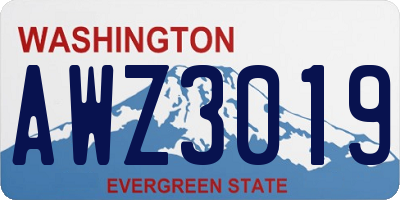 WA license plate AWZ3019