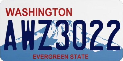 WA license plate AWZ3022