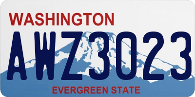 WA license plate AWZ3023