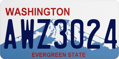 WA license plate AWZ3024