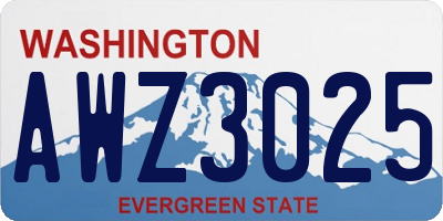 WA license plate AWZ3025