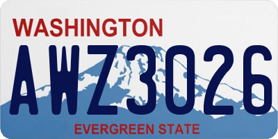 WA license plate AWZ3026