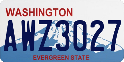WA license plate AWZ3027