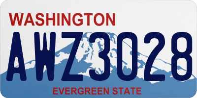 WA license plate AWZ3028