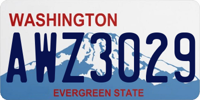 WA license plate AWZ3029