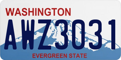 WA license plate AWZ3031