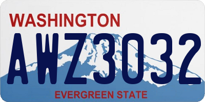 WA license plate AWZ3032