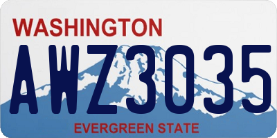 WA license plate AWZ3035