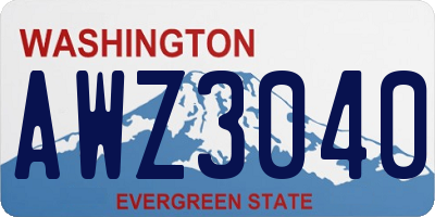 WA license plate AWZ3040