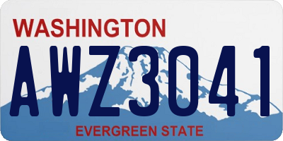 WA license plate AWZ3041