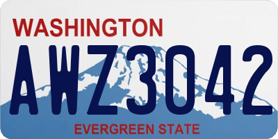 WA license plate AWZ3042