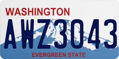WA license plate AWZ3043