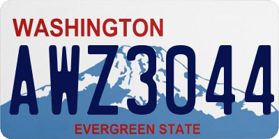 WA license plate AWZ3044