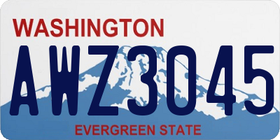 WA license plate AWZ3045