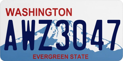WA license plate AWZ3047