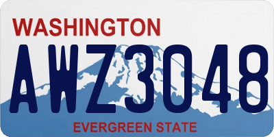 WA license plate AWZ3048