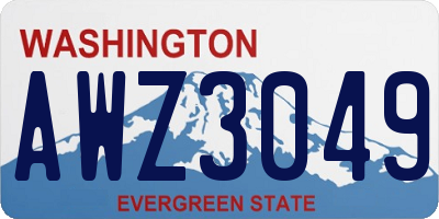 WA license plate AWZ3049