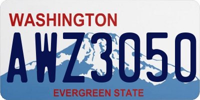 WA license plate AWZ3050